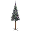vidaXL Schlanker Weihnachtsbaum mit 150 LEDs mit St&auml;nder Gr&uuml;n 150 cm