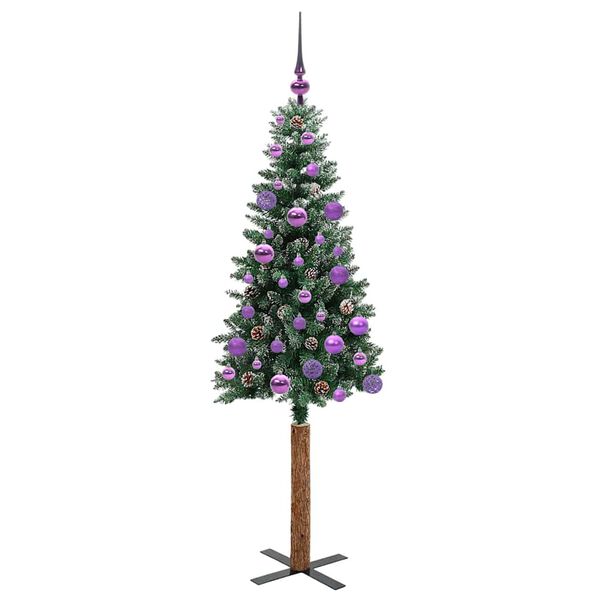 vidaXL Schlanker Weihnachtsbaum mit 150 LEDs mit St&auml;nder Gr&uuml;n 150 cm