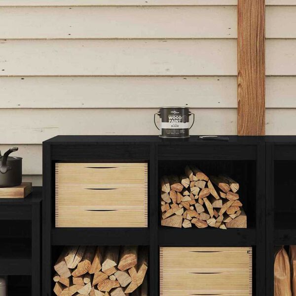 vidaXL Holzfarbe Schwarz 16,5 x 16,5 x 15,9 cm Wanddruck