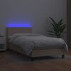 vidaXL Boxspringbett mit Matratze & LED Cappuccino-Braun 90x190cm