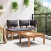 vidaXL Gartenbank 2 pcs Grau und Braun Massivholz Teak