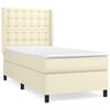 vidaXL Boxspringbett mit Matratze Creme 80x200 cm Kunstleder