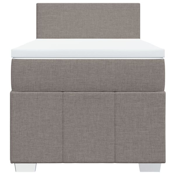 vidaXL Boxspringbett mit Matratze Taupe 80x200 cm Stoff
