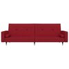 vidaXL Schlafsofa 2-Sitzer mit Hocker Weinrot Samt