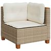 vidaXL 10-tlg. Garten-Sofagarnitur mit Kissen Beige Poly Rattan
