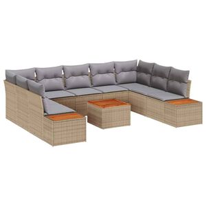 vidaXL Gartensofa-set mit Kissen 5 pcs Beige und Hellgrau Polyrattan