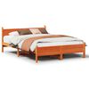 vidaXL Massivholzbett ohne Matratze Wachsbraun 140x190 cm Kiefernholz