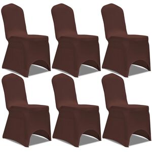 vidaXL Stretch Stuhlbezug 6 St&uuml;ck Braun