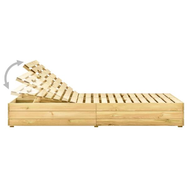 vidaXL Doppel-Sonnenliege Grün Imprägniertes Kiefernholz