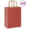 vidaXL Papiertragetaschen 50 Stk. mit Henkeln Rot 21x11x28 cm
