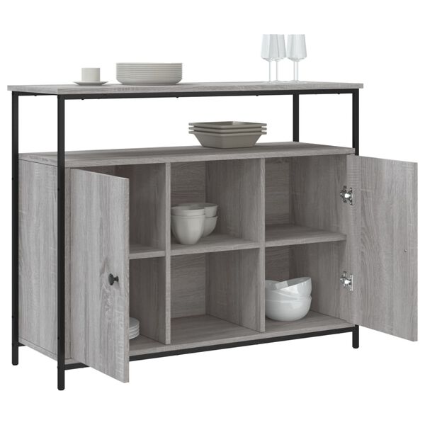 vidaXL Sideboard Grau Sonoma 100x35x80 cm Holzwerkstoff
