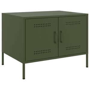 vidaXL Couchtisch Olivgr&uuml;n 68x50x50,5 cm Stahl