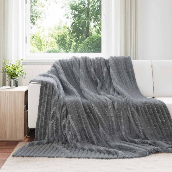 vidaXL &Uuml;berwurfdecke Dunkelgrau 270 x 240 cm Fleece