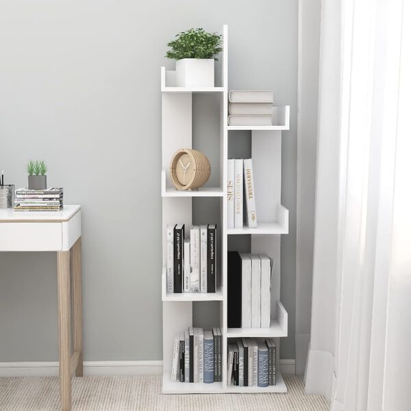 vidaXL Bücherregal Weiß 48x25,5x140 cm Holzwerkstoff