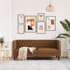 vidaXL Chesterfield-Sofa 2-Sitzer Braun Kunstleder