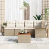 vidaXL Garten-Sofa-Set mit Kissen mit Speicher 6 pcs Beige und Creme
