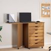 vidaXL Rollschrank mit Schreibtisch MOSS Honigbraun Massivholz Kiefer