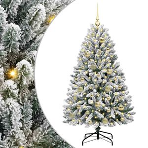 vidaXL K&uuml;nstlicher Weihnachtsbaum Gr&uuml;n und Wei&szlig; 120 cm PVC und Metall