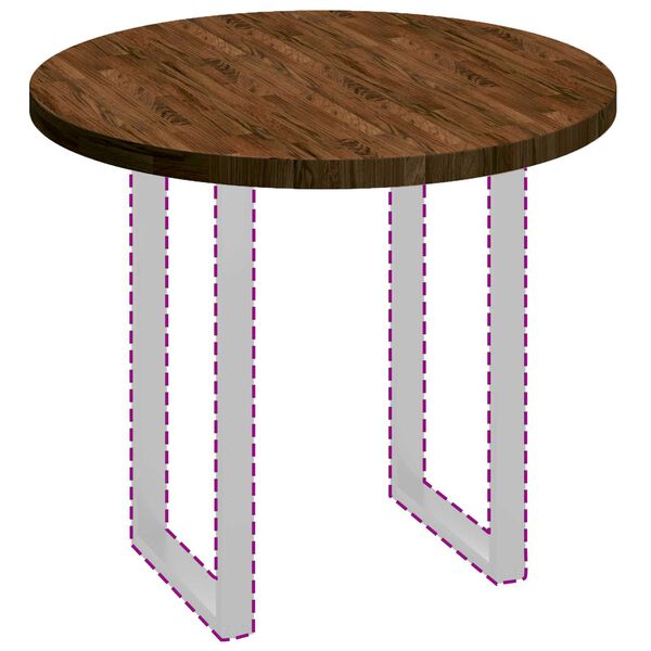 vidaXL Tischplatte Dunkelbraun &Oslash; 90 x 4 cm Massivholz Eiche