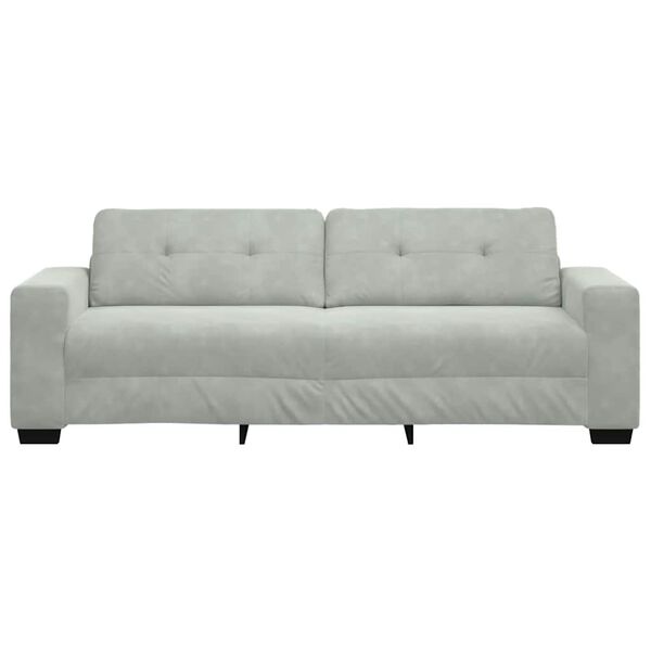 vidaXL 3-Sitzer-Sofa Hellgrau 220x78x80 cm Samt