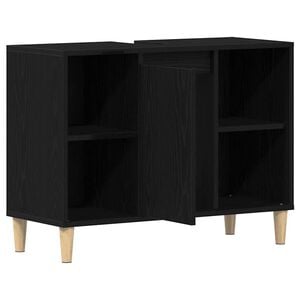 vidaXL Spülbeckenschrank Eiche Schwarz 80x33x60 cm Holzwerkstoff