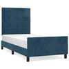 vidaXL Bettgestell ohne Matratze Dunkelblau 100x200 cm Samt