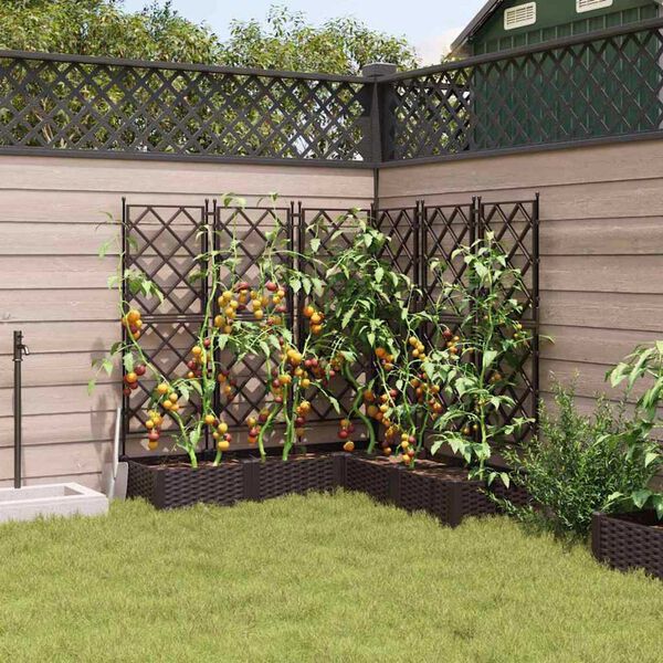 vidaXL Garten-Pflanzgef&auml;&szlig; 5 pcs Braun 120 x 120 x 125,5 cm Stahl