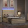 vidaXL Bett mit Stauraum und LED mit LED Creme 140 x 190 cm Polyester