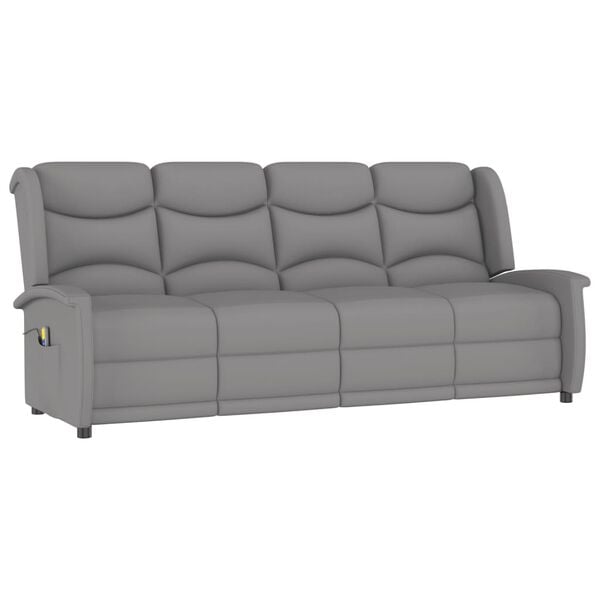 vidaXL 4-Sitzer Massagesessel Hellgrau Mikrofaser-Gewebe