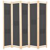 vidaXL 5-teiliger Raumteiler Grau 200 x 170 x 4 cm Stoff