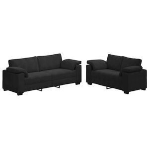 vidaXL 2-teiliges Sofa-Set mit Kissen, schwarzer Samt