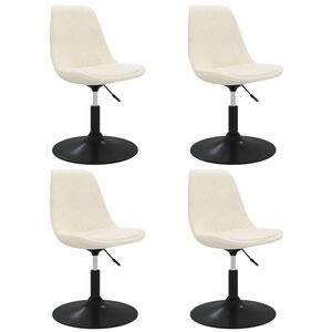 vidaXL Esszimmerst&uuml;hle 4 Stk. Drehbar Creme Samt
