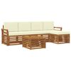 vidaXL Sofagarnituren 6 pcs Natur und Creme Massivholz Akazie
