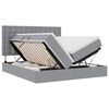 vidaXL LED-Speicherbett mit Matratze Hellgrau 180 x 200 cm Stoff