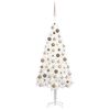 vidaXL K&uuml;nstlicher Weihnachtsbaum mit Beleuchtung & Kugeln Wei&szlig; 180 cm