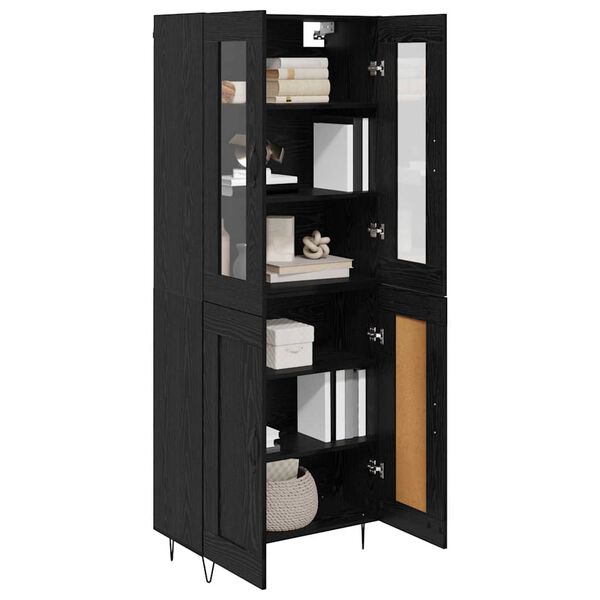 vidaXL Highboard Schwarz Eichen-Optik 69,5 x 34 x 90 cm Holzwerkstoff