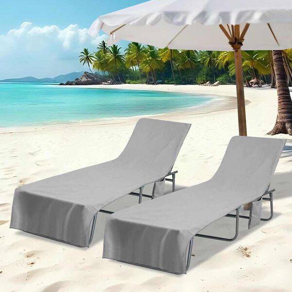 vidaXL Sonnenliege-T&uuml;cher 2 pcs Dunkelgrau 210 x 75 cm