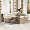 vidaXL Garten-Sofa-Set mit Kissen mit Speicher 9 pcs Beige und Creme