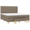 vidaXL Boxspringbett mit Matratze Taupe 160x200 cm Stoff
