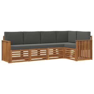 vidaXL Outdoor-Sofagarnitur 5 stk. Natur und Anthrazit Polyester