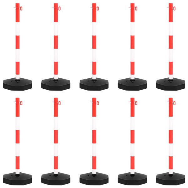 vidaXL Kettenpfosten-Set mit 10 m Kunststoffkette
