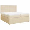 vidaXL Boxspringbett mit Matratze Creme 200x200 cm Stoff