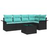 vidaXL Gartensofa-set mit Kissen 6 pcs Schwarz Poly-Rattan