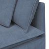 vidaXL Modulares Sofa mit Fußhocker Kissen Cordstoff Blau