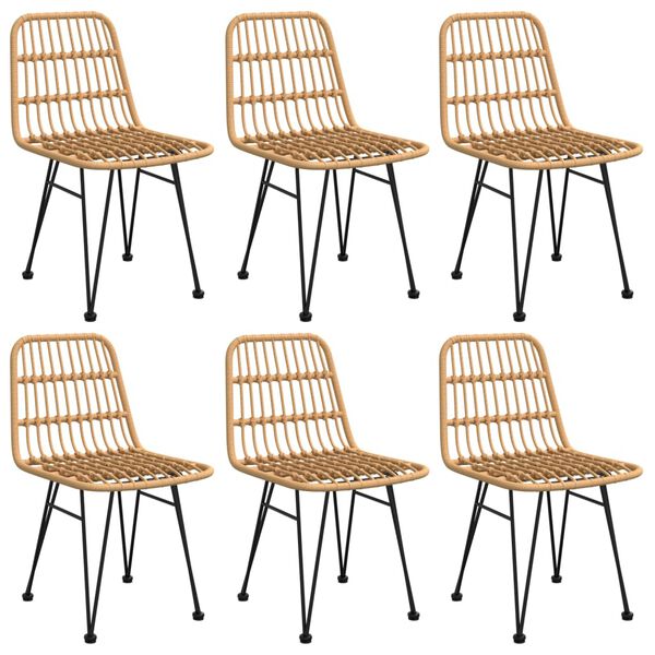 vidaXL 7-tlg. Garten-Essgruppe Poly Rattan