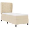 vidaXL Boxspringbett mit Matratze mit Kopfteil Creme 80 x 200 cm Stoff