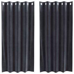 vidaXL Verdunkelungsvorh&auml;nge 2 pcs Dunkelgrau 140 x 175 cm Samt