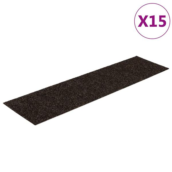 vidaXL Stufenmatten Selbstklebend 15 Stk. 76x20 cm Dunkelbraun Rechteckig