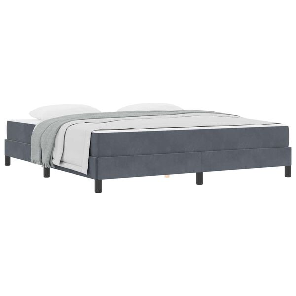 vidaXL Boxspringbett mit Matratze Dunkelgrau 180 x 220 cm Stoff
