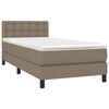 vidaXL Boxspringbett mit Matratze & LED Taupe 100x200 cm Stoff